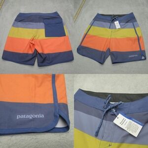 Patagonia Board Shorts Mens 28 Hydro‎ Peak Scallop Colorblock Beach Summer 17"